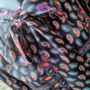 Vintage paisley print bow blouse